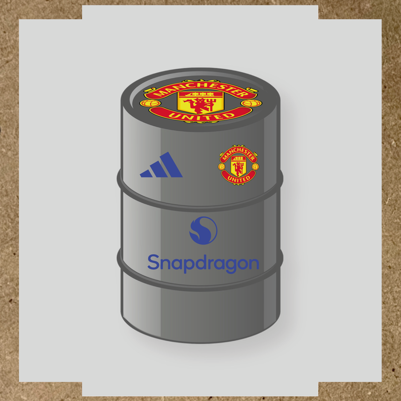 Kit de 4 stickers Manchester United pour baril décoratif, mettant en avant le logo de Manchester United. couleur:bleu roi
