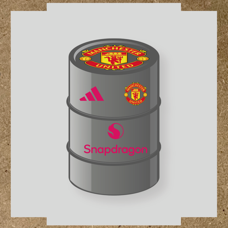 Kit de 4 stickers Manchester United pour baril décoratif, mettant en avant le logo de Manchester United. couleur:rose