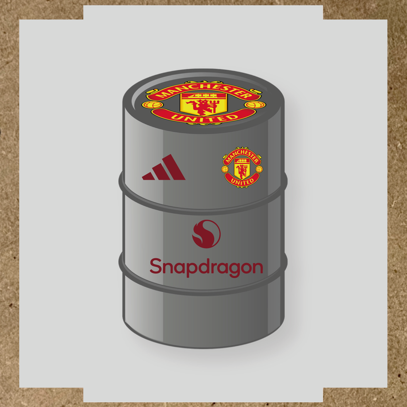 Kit de 4 stickers Manchester United pour baril décoratif, mettant en avant le logo de Manchester United. couleur:rouge bordeaux