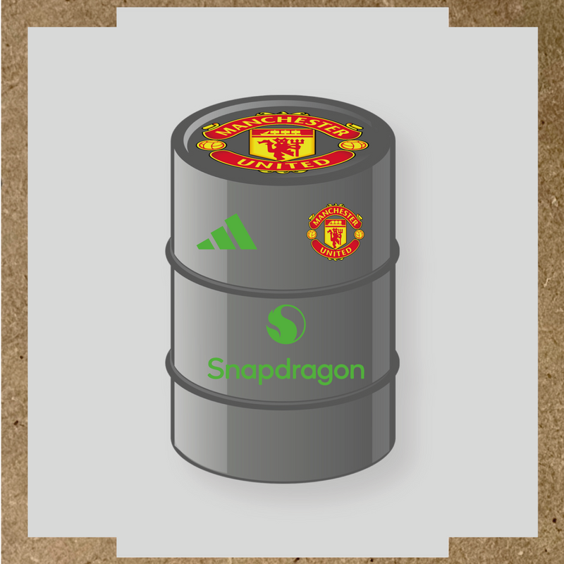 Kit de 4 stickers Manchester United pour baril décoratif, mettant en avant le logo de Manchester United. couleur:vert prairie