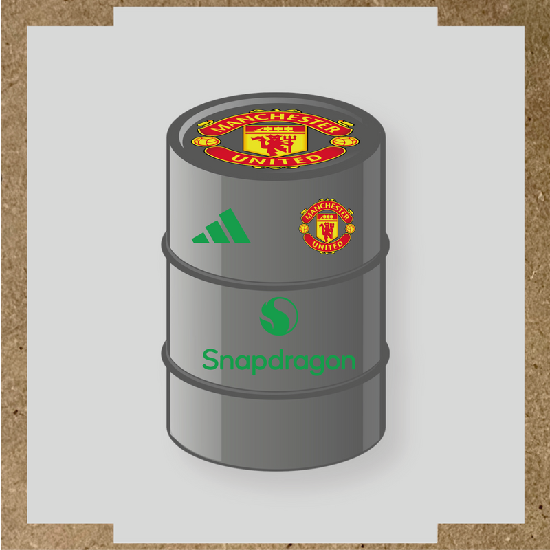 Kit de 4 stickers Manchester United pour baril décoratif, mettant en avant le logo de Manchester United. couleur:vert vif