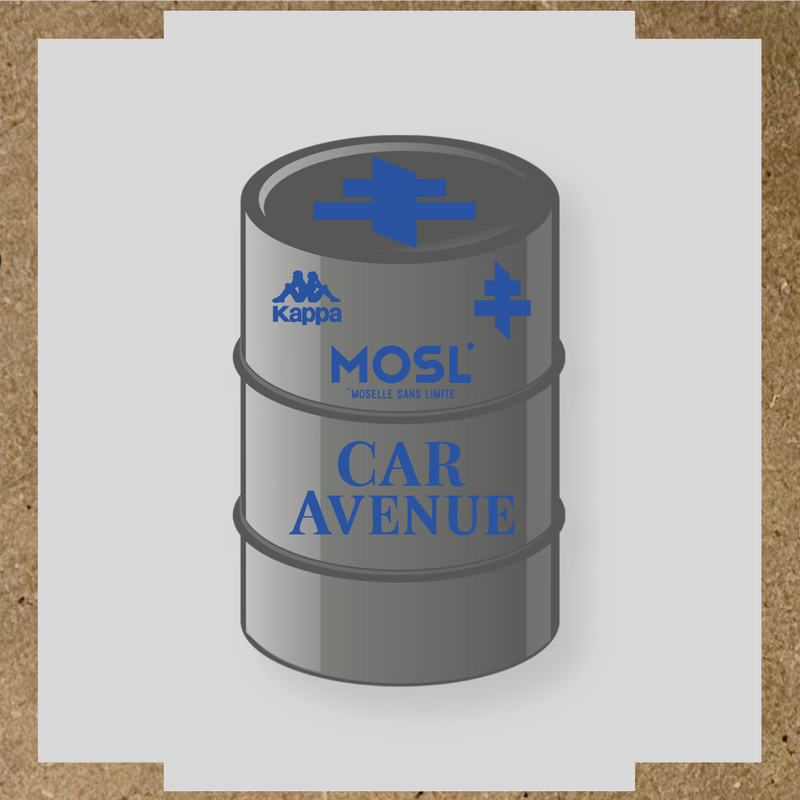 Kit de 4 stickers MOSL pour baril décoratif, incluant des designs uniques. couleur:bleu acier