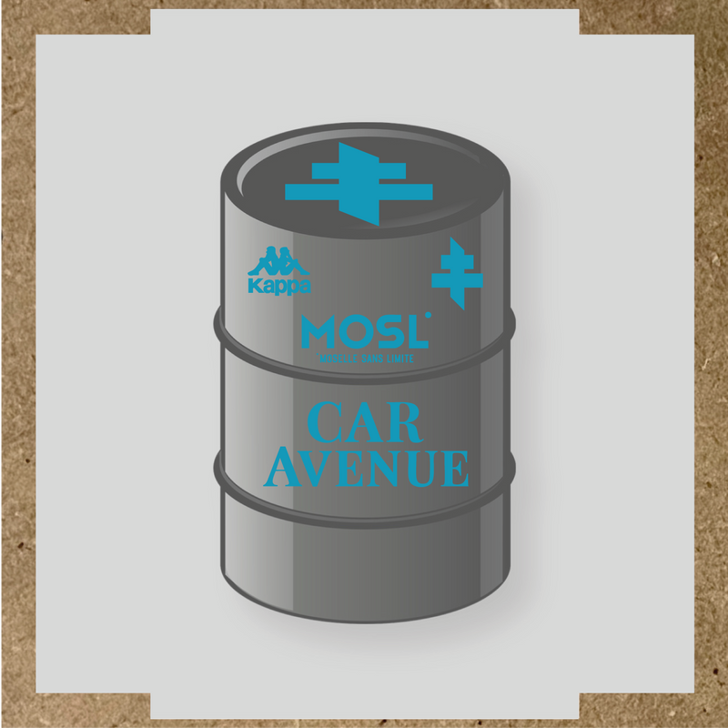 Kit de 4 stickers MOSL pour baril décoratif, incluant des designs uniques. couleur:bleu azur