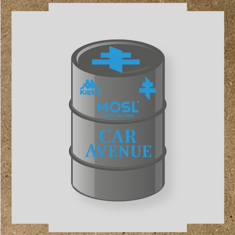 Kit de 4 stickers MOSL pour baril décoratif, incluant des designs uniques. couleur:bleu ciel
