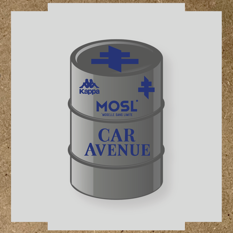 Kit de 4 stickers MOSL pour baril décoratif, incluant des designs uniques. couleur:bleu indigo
