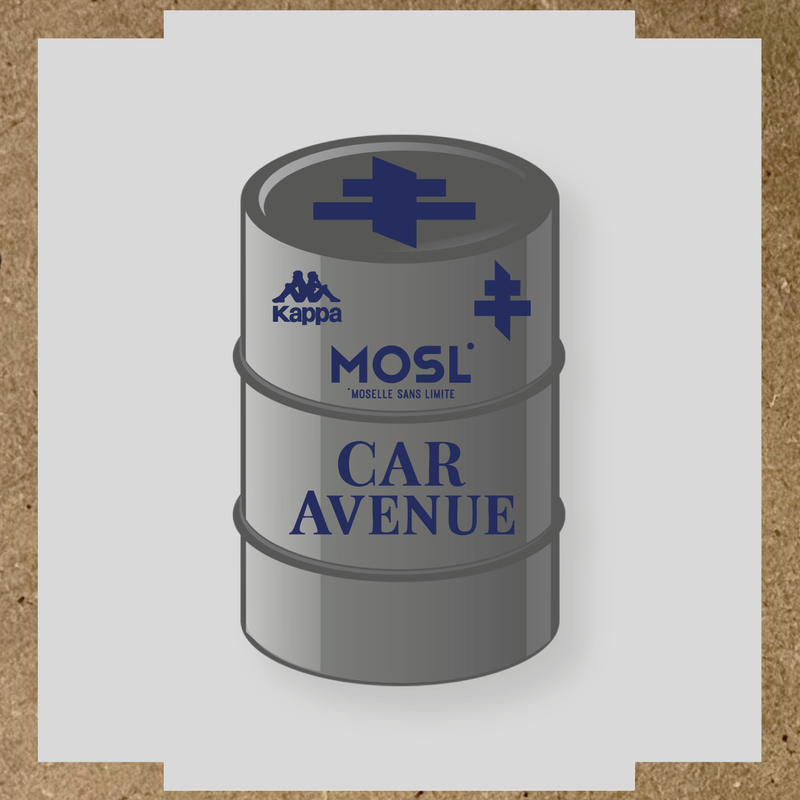 Kit de 4 stickers MOSL pour baril décoratif, incluant des designs uniques. couleur:bleu nuit