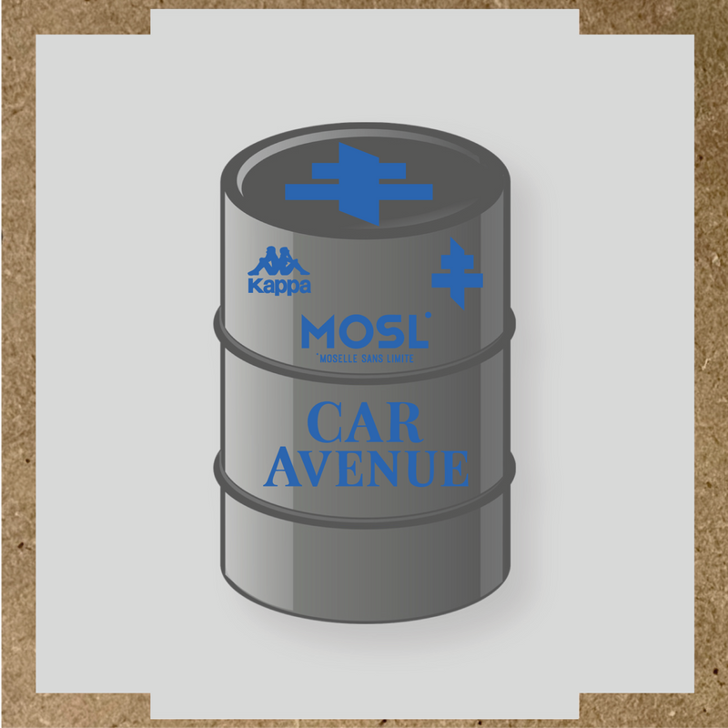 Kit de 4 stickers MOSL pour baril décoratif, incluant des designs uniques. couleur:bleu pétrole