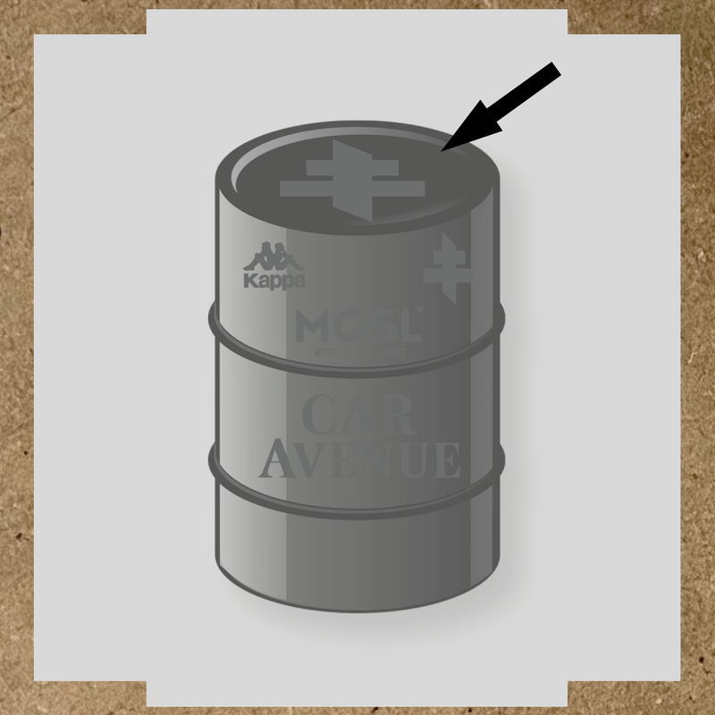 Kit de 4 stickers MOSL pour baril décoratif, incluant des designs uniques. couleur:gris foncé