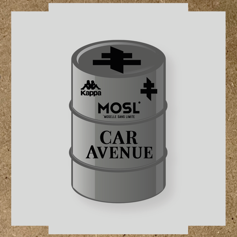 Kit de 4 stickers MOSL pour baril décoratif, incluant des designs uniques. couleur:noir
