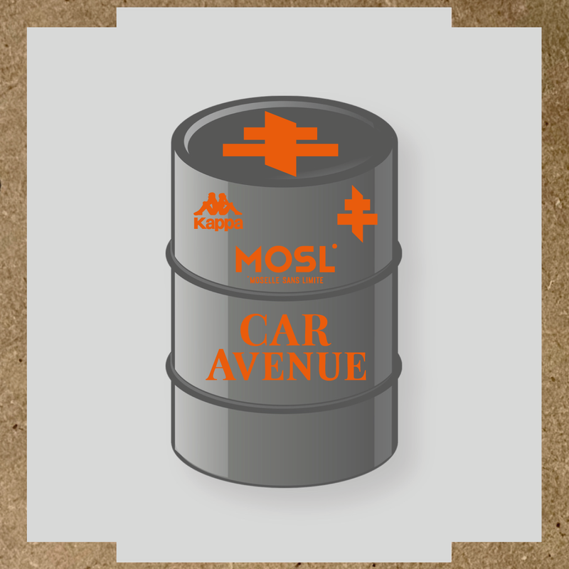 Kit de 4 stickers MOSL pour baril décoratif, incluant des designs uniques. couleur:orange