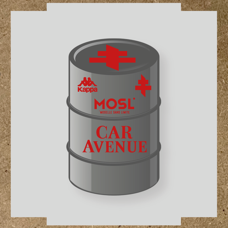 Kit de 4 stickers MOSL pour baril décoratif, incluant des designs uniques. couleur:rouge foncé