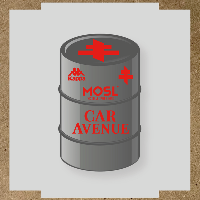 Kit de 4 stickers MOSL pour baril décoratif, incluant des designs uniques. couleur:rouge vif