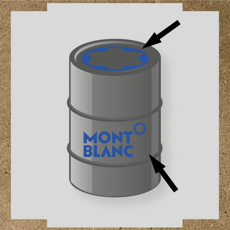 Kit de 2 stickers pour baril avec un design spécifique, illustrant un baril avec des stickers décoratifs. couleur:bleu acier