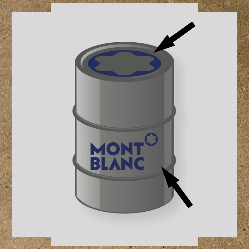 Kit de 2 stickers pour baril avec un design spécifique, illustrant un baril avec des stickers décoratifs. couleur:bleu nuit