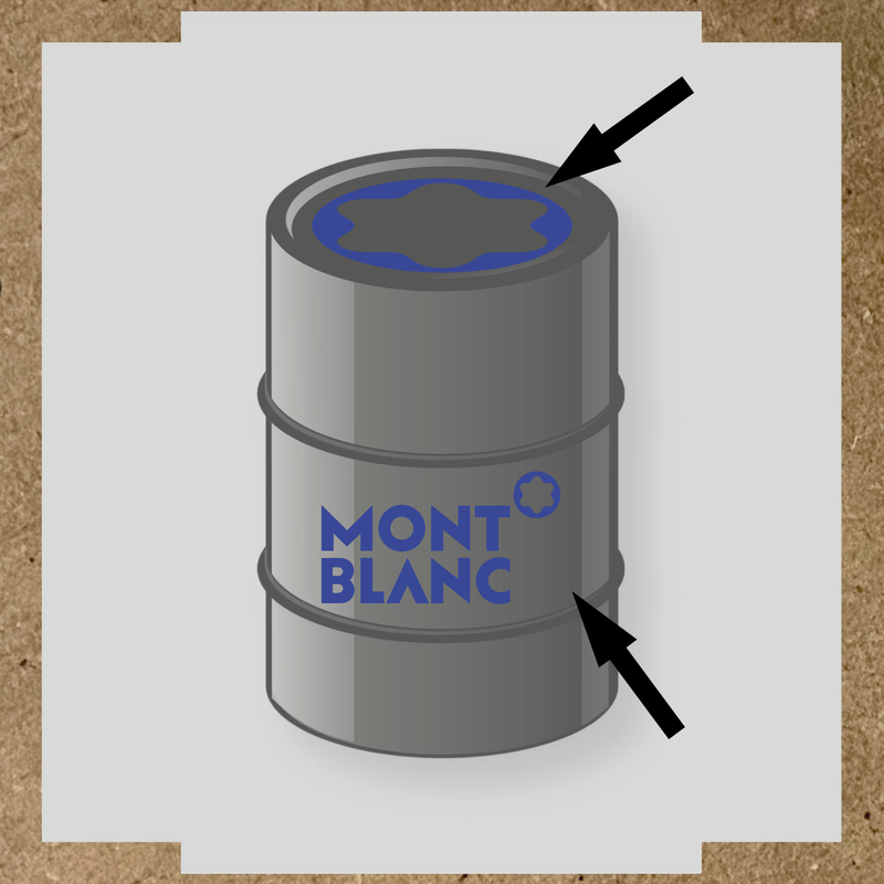 Kit de 2 stickers pour baril avec un design spécifique, illustrant un baril avec des stickers décoratifs. couleur:bleu roi