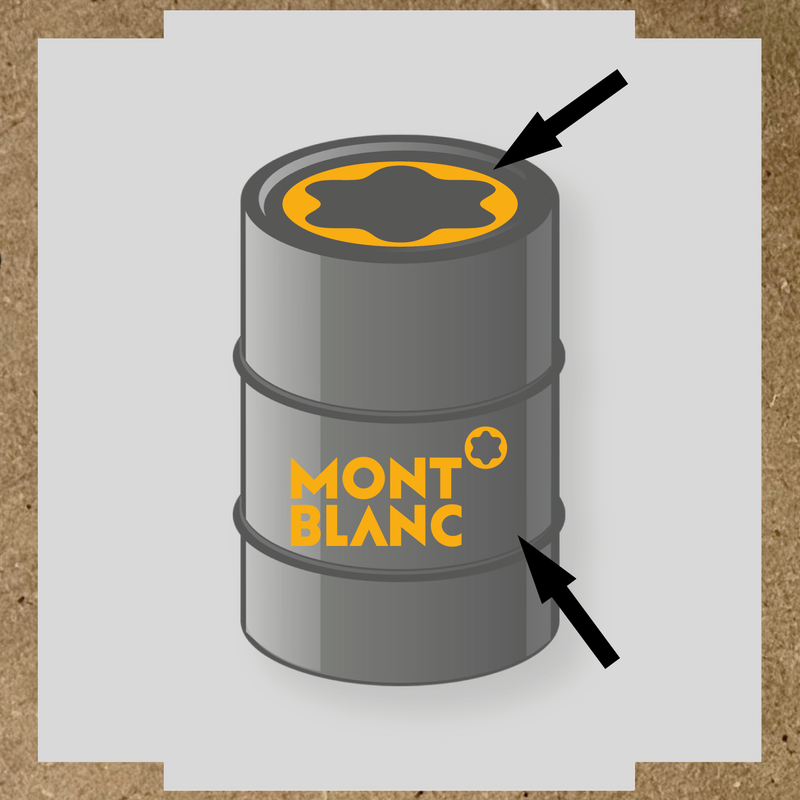 Kit de 2 stickers pour baril avec un design spécifique, illustrant un baril avec des stickers décoratifs. couleur:jaune foncé