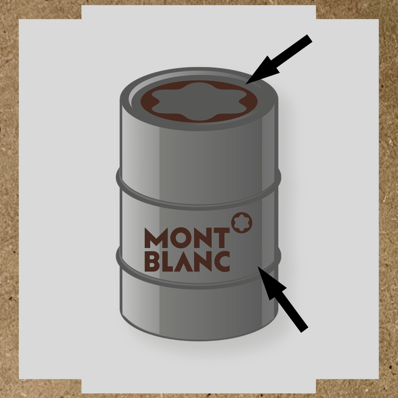 Kit de 2 stickers pour baril avec un design spécifique, illustrant un baril avec des stickers décoratifs. couleur:marron foncé