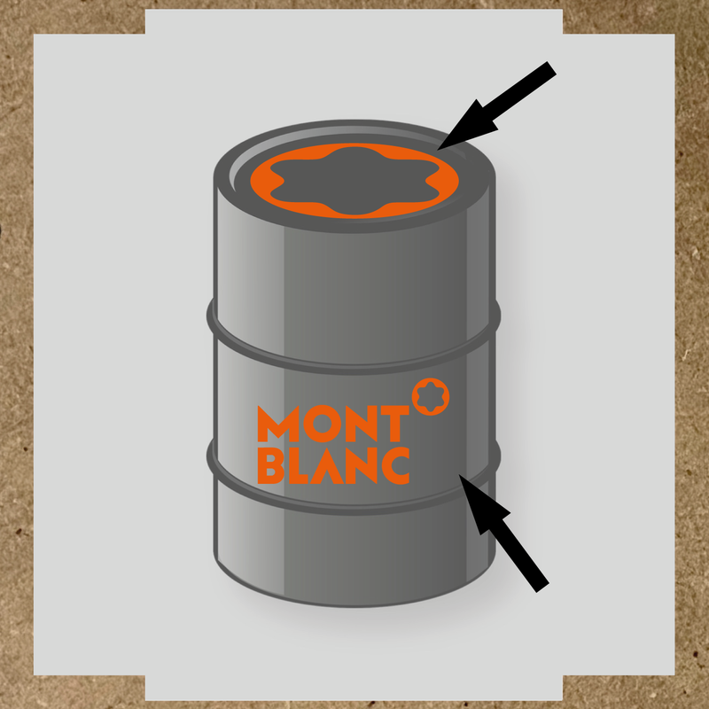 Kit de 2 stickers pour baril avec un design spécifique, illustrant un baril avec des stickers décoratifs. couleur:orange