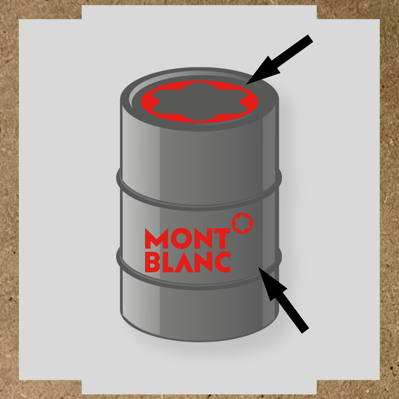 Kit de 2 stickers pour baril avec un design spécifique, illustrant un baril avec des stickers décoratifs. couleur:rouge vif