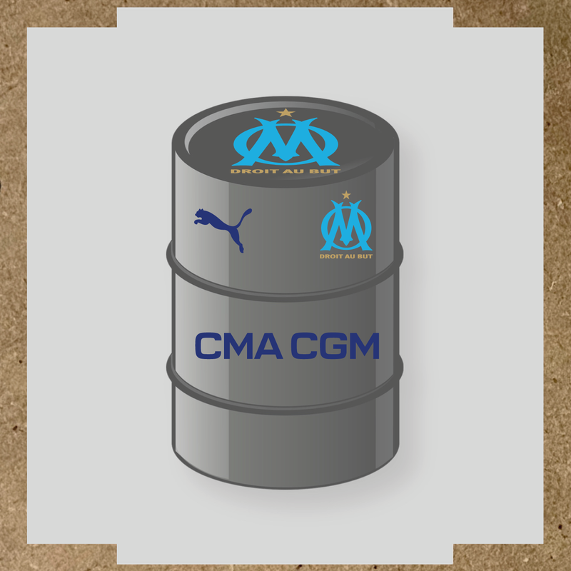 Kit de 4 stickers Olympique De Marseille pour baril décoratif couleur:bleu indigo