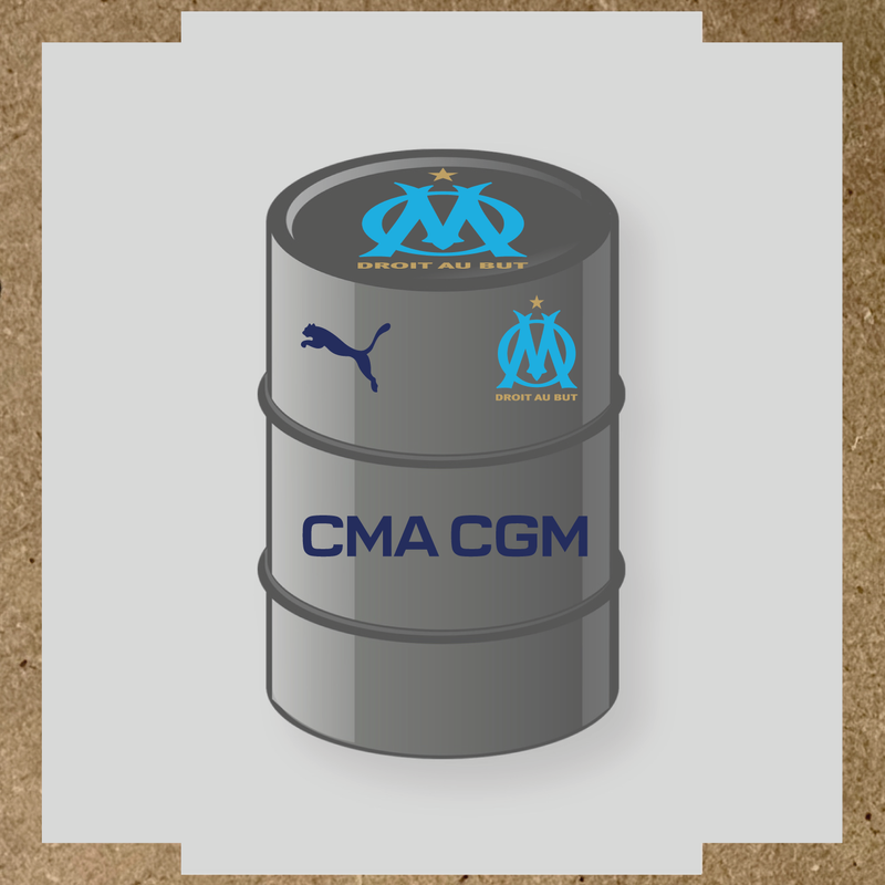 Kit de 4 stickers Olympique De Marseille pour baril décoratif couleur:bleu nuit