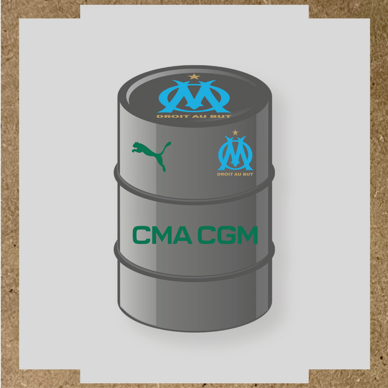 Kit de 4 stickers Olympique De Marseille pour baril décoratif couleur:vert émeraude
