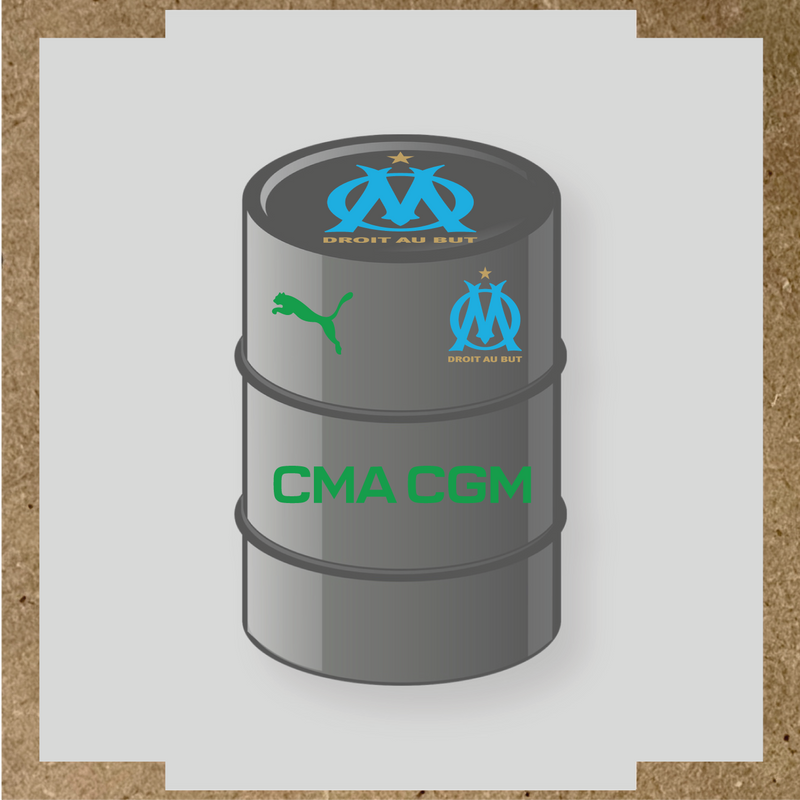 Kit de 4 stickers Olympique De Marseille pour baril décoratif couleur:vert vif
