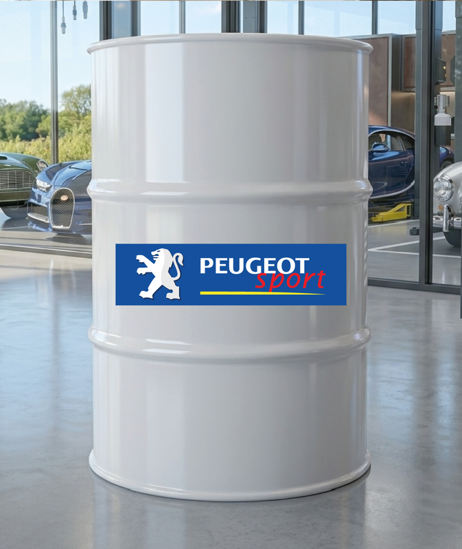 Baril décoratif avec kit de 2 stickers Peugeot sport en situation réelle