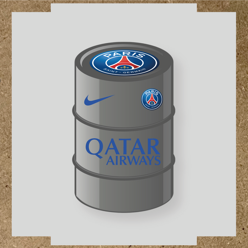 Kit de 4 stickers Paris Saint-Germain pour baril décoratif, incluant le logo principal et des designs de haute qualité. couleur:bleu acier