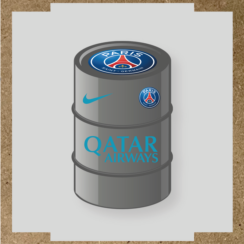 Kit de 4 stickers Paris Saint-Germain pour baril décoratif, incluant le logo principal et des designs de haute qualité. couleur:bleu azur