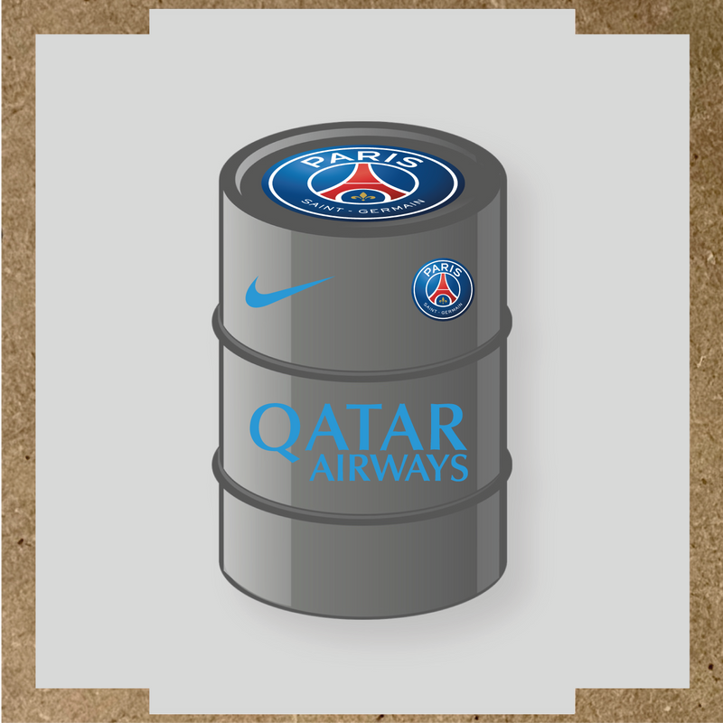 Kit de 4 stickers Paris Saint-Germain pour baril décoratif, incluant le logo principal et des designs de haute qualité. couleur:bleu ciel