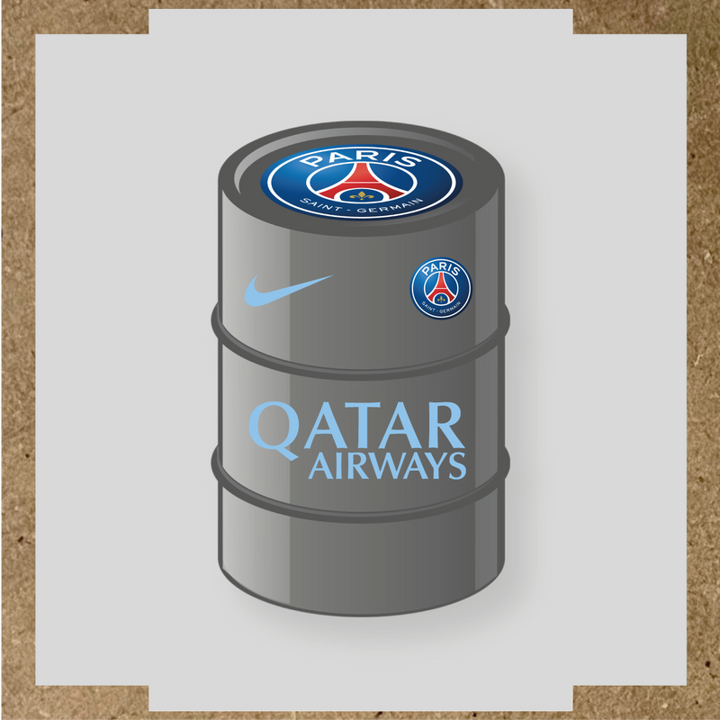 Kit de 4 stickers Paris Saint-Germain pour baril décoratif, incluant le logo principal et des designs de haute qualité. couleur:bleu pastel
