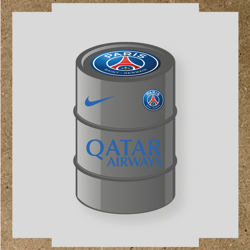 Kit de 4 stickers Paris Saint-Germain pour baril décoratif, incluant le logo principal et des designs de haute qualité. couleur:bleu pétrole