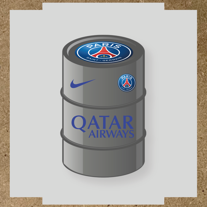 Kit de 4 stickers Paris Saint-Germain pour baril décoratif, incluant le logo principal et des designs de haute qualité. couleur:bleu roi