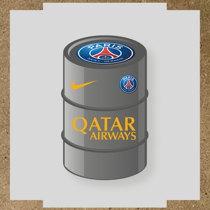 Kit de 4 stickers Paris Saint-Germain pour baril décoratif, incluant le logo principal et des designs de haute qualité. couleur:jaune foncé