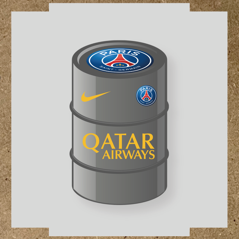 Kit de 4 stickers Paris Saint-Germain pour baril décoratif, incluant le logo principal et des designs de haute qualité. couleur:jaune
