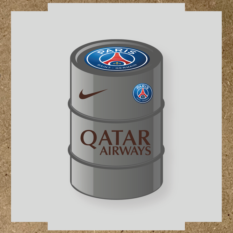 Kit de 4 stickers Paris Saint-Germain pour baril décoratif, incluant le logo principal et des designs de haute qualité. couleur:marron foncé