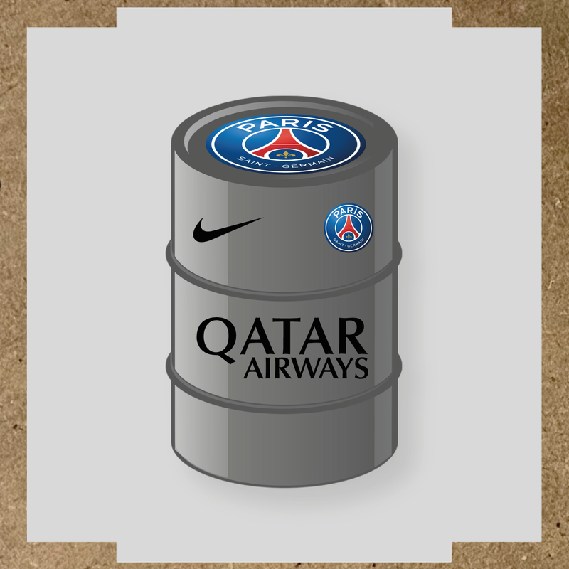 Kit de 4 stickers Paris Saint-Germain pour baril décoratif, incluant le logo principal et des designs de haute qualité. couleur:noir