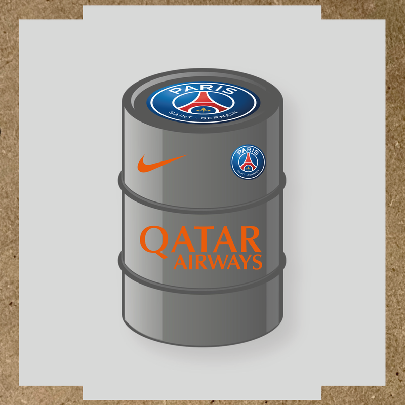 Kit de 4 stickers Paris Saint-Germain pour baril décoratif, incluant le logo principal et des designs de haute qualité. couleur:orange