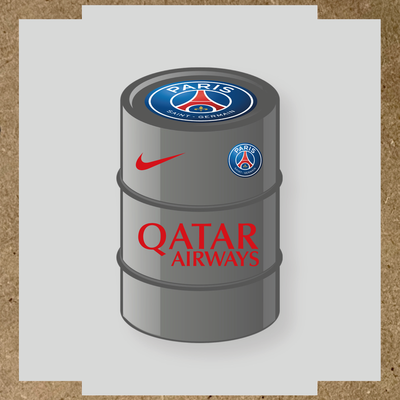 Kit de 4 stickers Paris Saint-Germain pour baril décoratif, incluant le logo principal et des designs de haute qualité. couleur:rouge