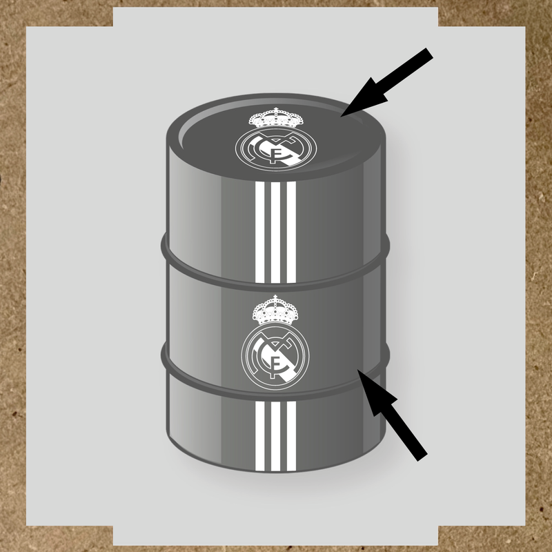 Kit de 4 stickers pour baril décoratif représentant le Real Madrid couleur:blanc