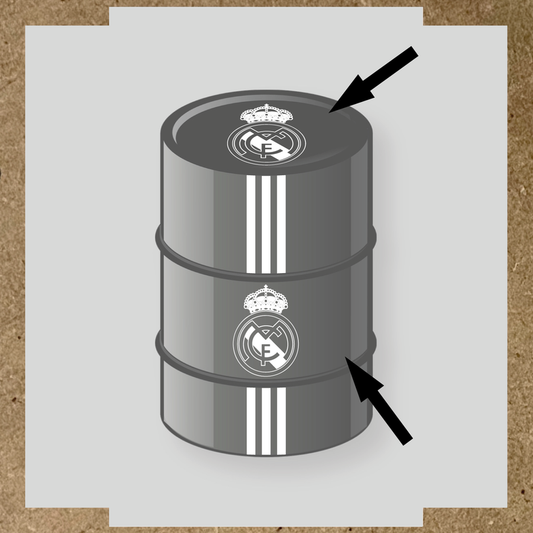Kit de 4 stickers pour baril décoratif représentant le Real Madrid couleur:blanc