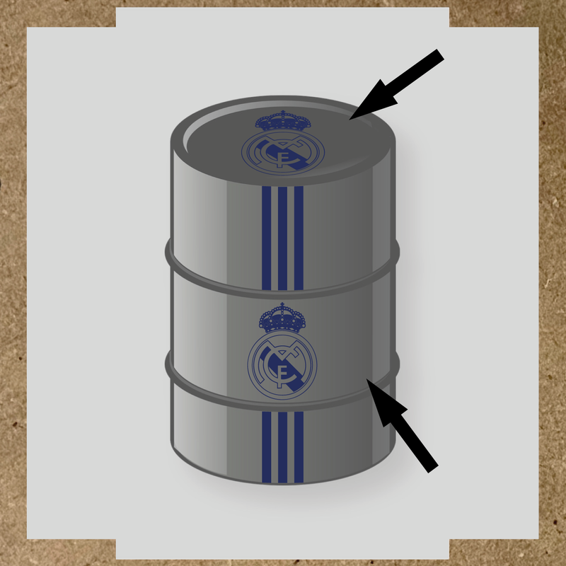 Kit de 4 stickers pour baril décoratif représentant le Real Madrid couleur:bleu nuit