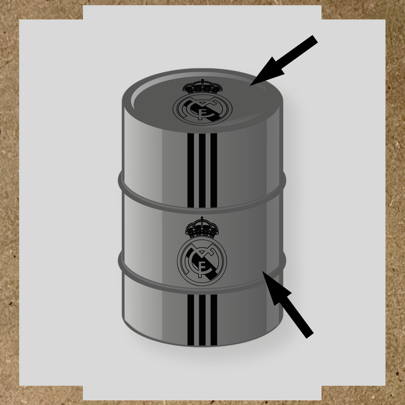 Kit de 4 stickers pour baril décoratif représentant le Real Madrid couleur:noir