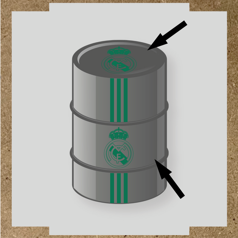 Kit de 4 stickers pour baril décoratif représentant le Real Madrid couleur:vert émeraude