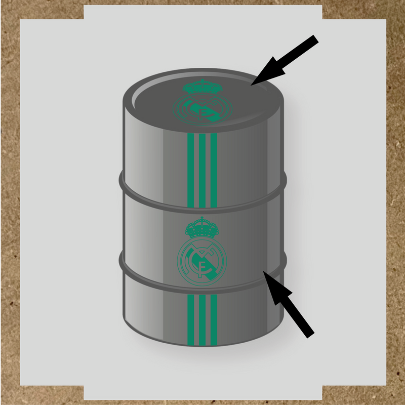 Kit de 4 stickers pour baril décoratif représentant le Real Madrid couleur:vert jade