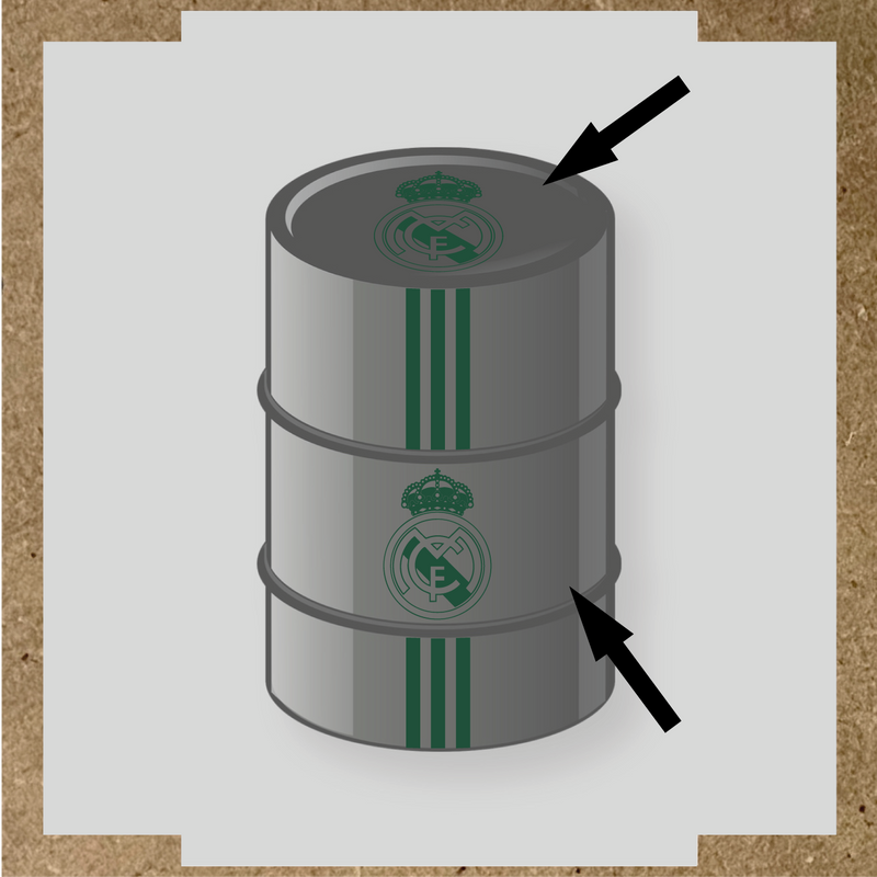 Kit de 4 stickers pour baril décoratif représentant le Real Madrid couleur:vert sapin