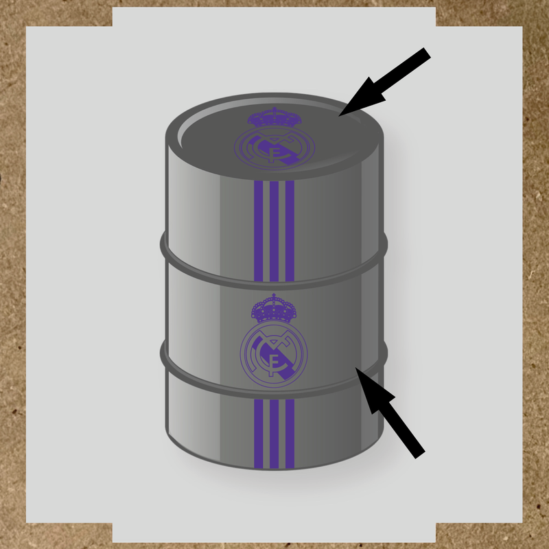 Kit de 4 stickers pour baril décoratif représentant le Real Madrid couleur:violet