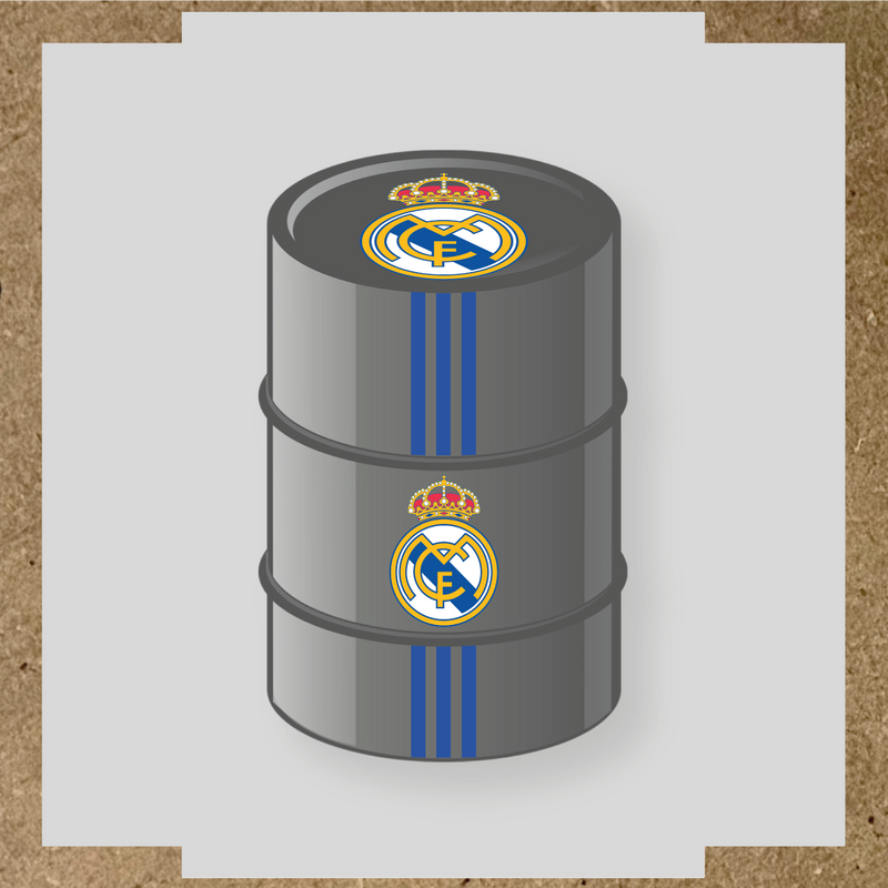 Kit de 4 stickers STADE RENNAIS pour personnaliser un baril décoratif. couleur:bleu acier