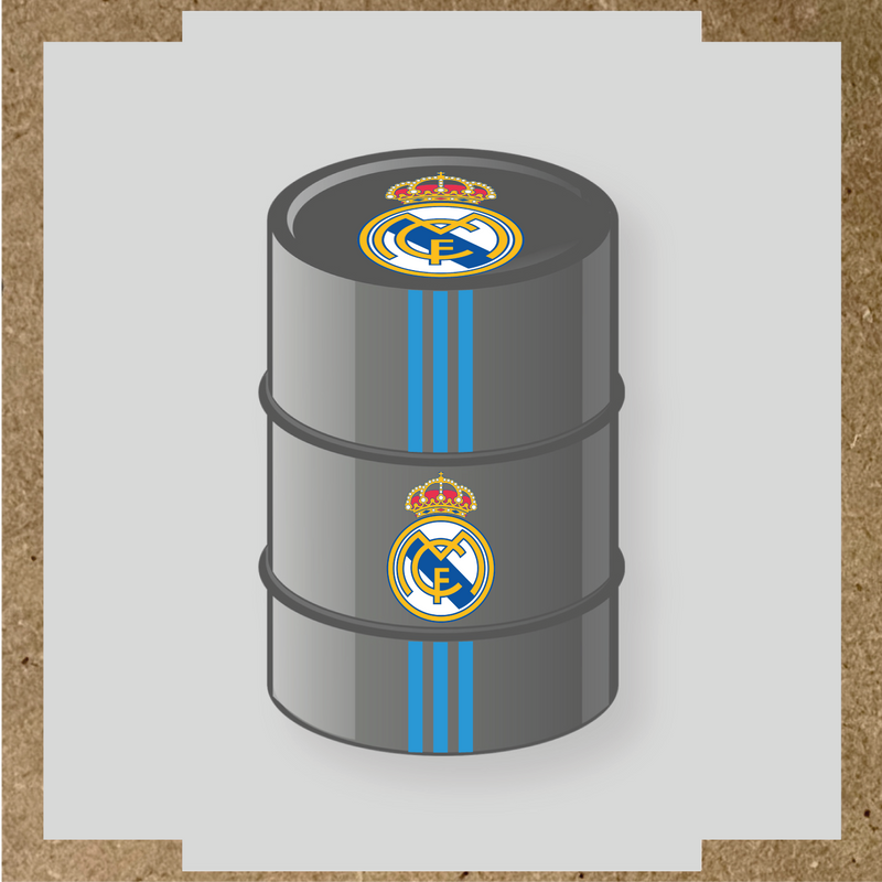 Kit de 4 stickers STADE RENNAIS pour personnaliser un baril décoratif. couleur:bleu ciel